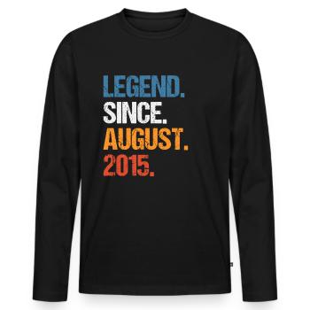 Legend Since August 2015 Geburtstag - Männer Premium Bio Langarmshirt - Schwarz - Vorne - Nico (187cm)
