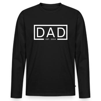Dad 2024 Werdender Papa Vatertag Vater - Männer Premium Bio Langarmshirt - Schwarz - Vorne - Nico (187cm)