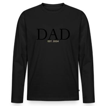 Dad 2024 Werdender Papa Vatertag Vater - Männer Premium Bio Langarmshirt - Schwarz - Vorne - Nico (187cm)