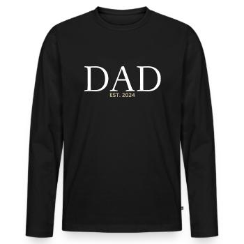 Dad 2024 Werdender Papa Vatertag Vater - Männer Premium Bio Langarmshirt - Schwarz - Vorne - Nico (187cm)