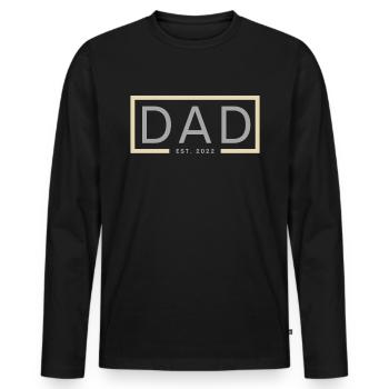 Dad 2022 Werdender Papa Vatertag Vater - Männer Premium Bio Langarmshirt - Schwarz - Vorne - Nico (187cm)
