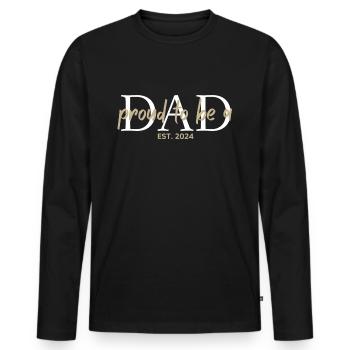 Dad 2024 Werdender Papa Vatertag Vater - Männer Premium Bio Langarmshirt - Schwarz - Vorne - Nico (187cm)