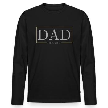 Dad 2024 Werdender Papa Vatertag Vater - Männer Premium Bio Langarmshirt - Schwarz - Vorne - Nico (187cm)