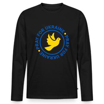 Stand with Ukraine Peace No War - Männer Premium Bio Langarmshirt - Schwarz - Vorne - Nico (187cm)