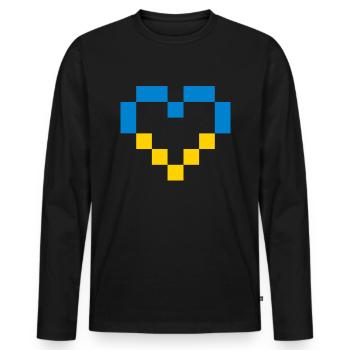Stand with Ukraine Peace No War - Männer Premium Bio Langarmshirt - Schwarz - Vorne - Nico (187cm)