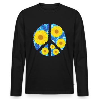 Stand with Ukraine Peace No War - Männer Premium Bio Langarmshirt - Schwarz - Vorne - Nico (187cm)