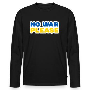 Stand with Ukraine Peace No War - Männer Premium Bio Langarmshirt - Schwarz - Vorne - Nico (187cm)