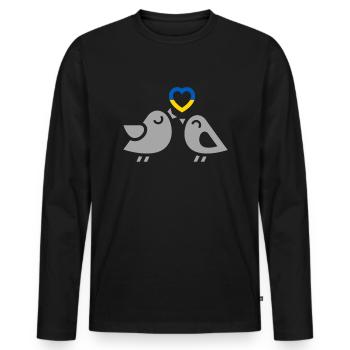 Stand with Ukraine Peace No War - Männer Premium Bio Langarmshirt - Schwarz - Vorne - Nico (187cm)