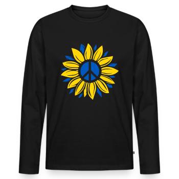 Stand with Ukraine Peace No War - Männer Premium Bio Langarmshirt - Schwarz - Vorne - Nico (187cm)