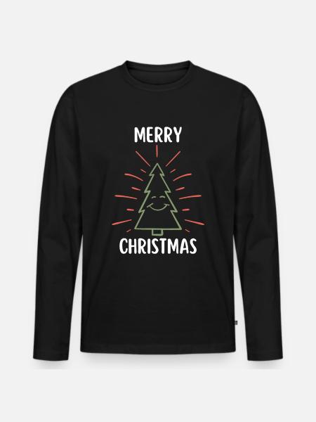 Merry Christmas Funny Christmas Shirt - Men's Premium Organic Long Sleeve Shirt - black