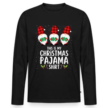 Pyjama de Noël Pyjama Chemise de nuit - T-shirt manches longues Premium bio Homme - noir - Devant - Nico (187cm)