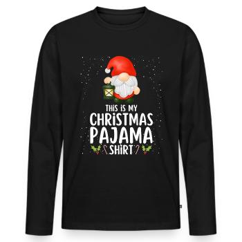 Pyjama de Noël Pyjama Chemise de nuit - T-shirt manches longues Premium bio Homme - noir - Devant - Nico (187cm)