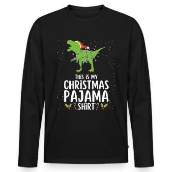 Pyjama de Noël Pyjama Chemise de nuit - T-shirt manches longues Premium bio Homme - noir - Devant - Nico (187cm)
