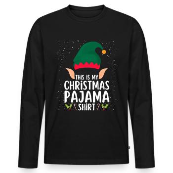 Pyjama de Noël Pyjama Chemise de nuit - T-shirt manches longues Premium bio Homme - noir - Devant - Nico (187cm)
