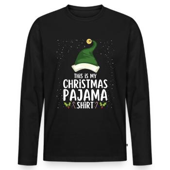Pyjama de Noël Pyjama Chemise de nuit - T-shirt manches longues Premium bio Homme - noir - Devant - Nico (187cm)