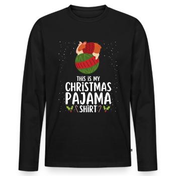 Pyjama de Noël Pyjama Chemise de nuit - T-shirt manches longues Premium bio Homme - noir - Devant - Nico (187cm)