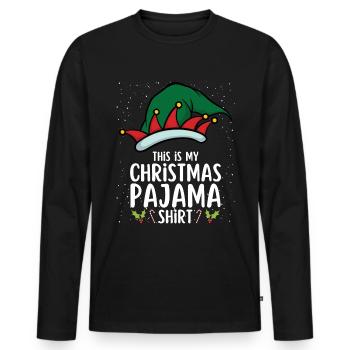 Pyjama de Noël Pyjama Chemise de nuit - T-shirt manches longues Premium bio Homme - noir - Devant - Nico (187cm)