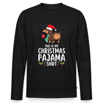 Pyjama de Noël Pyjama Chemise de nuit - T-shirt manches longues Premium bio Homme - noir - Devant - Nico (187cm)