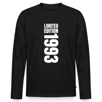 30 ans né en 1993 rétro 30e anniversaire - T-shirt manches longues Premium bio Homme - noir - Devant - Nico (187cm)
