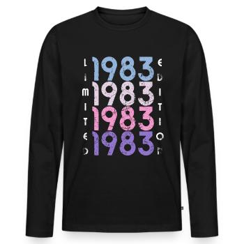 40 ans né en 1983 rétro 40e anniversaire - T-shirt manches longues Premium bio Homme - noir - Devant - Nico (187cm)