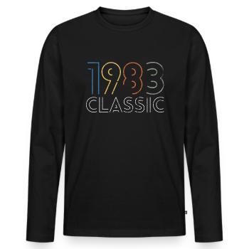 40 ans né en 1983 rétro 40e anniversaire - T-shirt manches longues Premium bio Homme - noir - Devant - Nico (187cm)