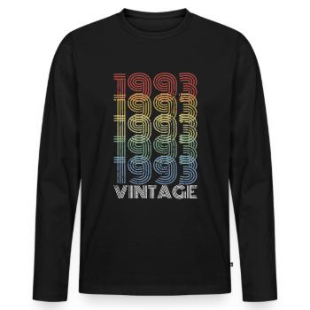 30 ans né en 1993 rétro 30e anniversaire - T-shirt manches longues Premium bio Homme - noir - Devant - Nico (187cm)