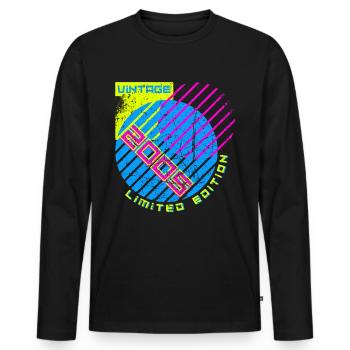 18ème Anniversaire Millésime 2005 - T-shirt manches longues Premium bio Homme - noir - Devant - Nico (187cm)