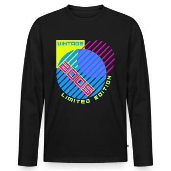 18ème Anniversaire Millésime 2005 - T-shirt manches longues Premium bio Homme - noir - Devant - Nico (187cm)