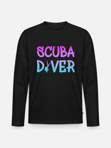Diving Tauchen - Männer Premium Bio Langarmshirt - Schwarz