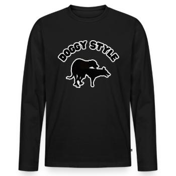 Doggy Style Black Grunge - Men's Premium Organic Long Sleeve Shirt - black - Front - Nico (187cm)