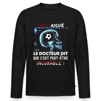 Metz Foot Radio Squelette Homme Enfant - T-shirt manches longues Premium bio Homme - noir - Devant - Nico (187cm)