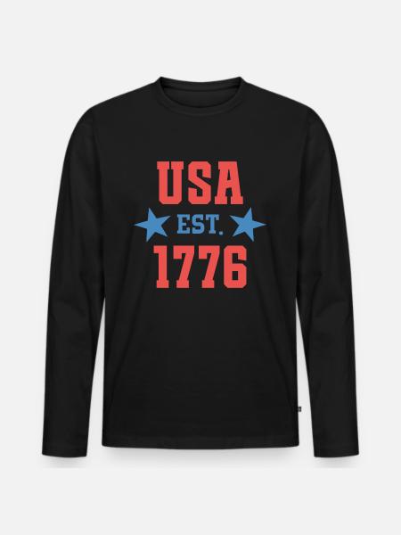USA Est 1776 - Men's Premium Organic Long Sleeve Shirt - black