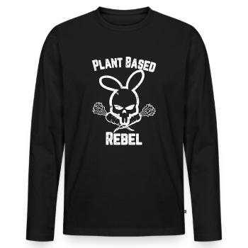 Végétalien à base de plantes - T-shirt manches longues Premium bio Homme - noir - Devant - Nico (187cm)