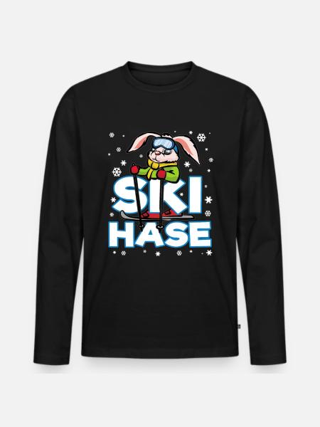 SKI HASE Ski Snow Snow - Men's Premium Organic Long Sleeve Shirt - black