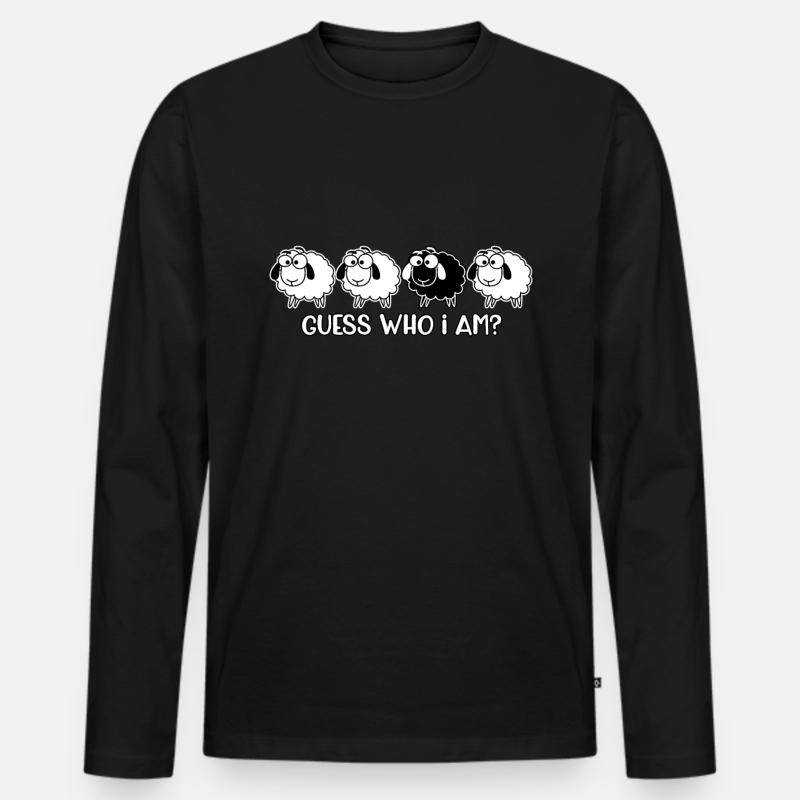 schwarzes Schaf Humor - Männer Premium Bio Langarmshirt - Schwarz