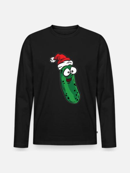 Pickle Nikolaus pickle-humor - Premium økologisk langærmet T-shirt til mænd - sort