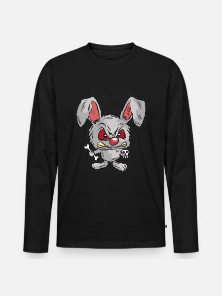Psychopathic evil humor - Men's Premium Organic Long Sleeve Shirt - black