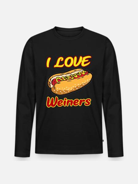 I LOVE WEINERS - Men's Premium Organic Long Sleeve Shirt - black