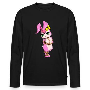Rope Bunny BDSM Bondage Bunny Shibari Submissive - Men's Premium Organic Long Sleeve Shirt - black - Front - Nico (187cm)