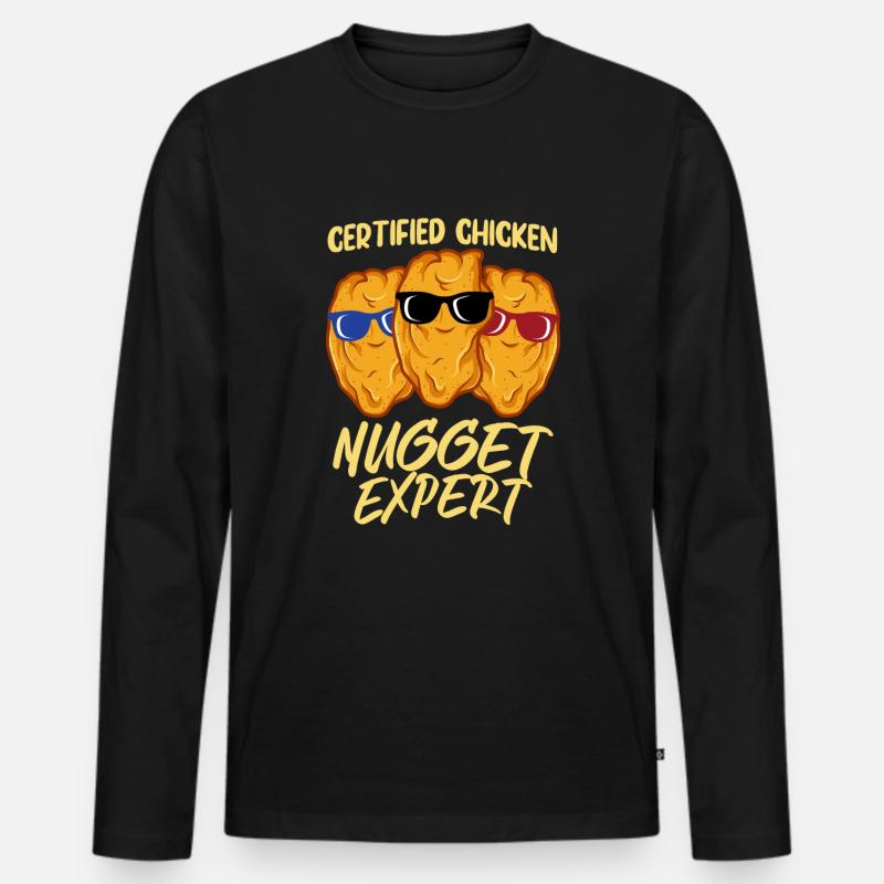 Chicken Nugget Expert - Männer Premium Bio Langarmshirt - Schwarz