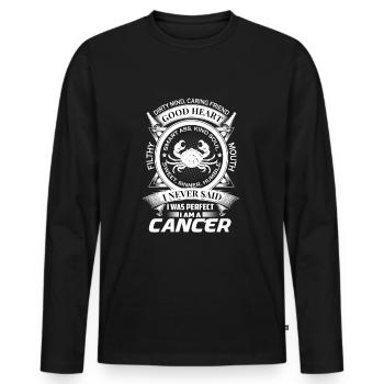 Signe du zodiaque du cancer - Cancer du zodiaque - T-shirt manches longues Premium bio Homme - noir - Devant - Nico (187cm)