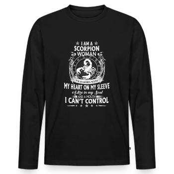 Signe du Zodiaque Scorpion - scorpion du zodiaque - T-shirt manches longues Premium bio Homme - noir - Devant - Nico (187cm)
