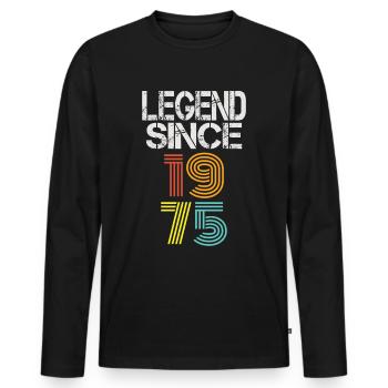 1975 Shirt Birthday Vintage Legend - Men's Premium Organic Long Sleeve Shirt - black - Front - Nico (187cm)
