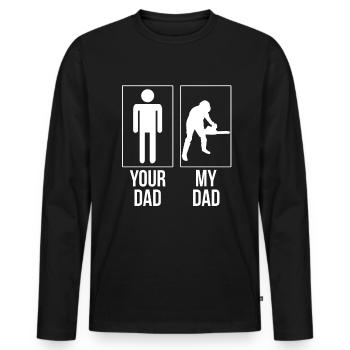 Lumberjack Daddy Father's Day chainsaw wood forest - Men's Premium Organic Long Sleeve Shirt - black - Front - Nico (187cm)