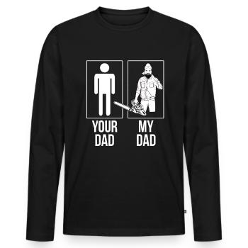 Lumberjack Daddy Father's Day chainsaw wood forest - Men's Premium Organic Long Sleeve Shirt - black - Front - Nico (187cm)