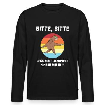 Marathon Laufen Faultier - Männer Premium Bio Langarmshirt - Schwarz - Vorne - Nico (187cm)