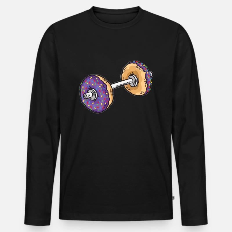 Donut Hantel - Männer Premium Bio Langarmshirt - Schwarz