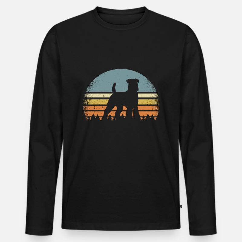 Airedale Terrier - Männer Premium Bio Langarmshirt - Schwarz
