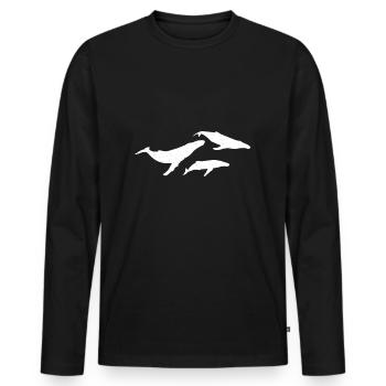 Whale Marine Life Marine Animals Whale Whales - Men's Premium Organic Long Sleeve Shirt - black - Front - Nico (187cm)