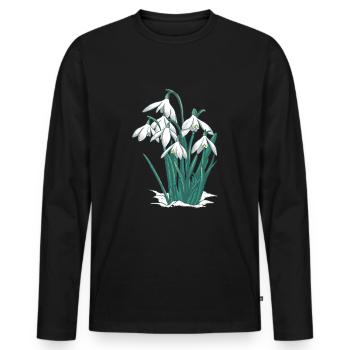Perce-neige - T-shirt manches longues Premium bio Homme - noir - Devant - Nico (187cm)